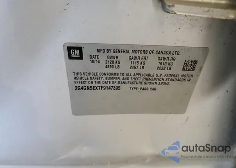 2015 Buick Regal Premium from USA, damaged, VIN 2G4GN5EX7F9147395